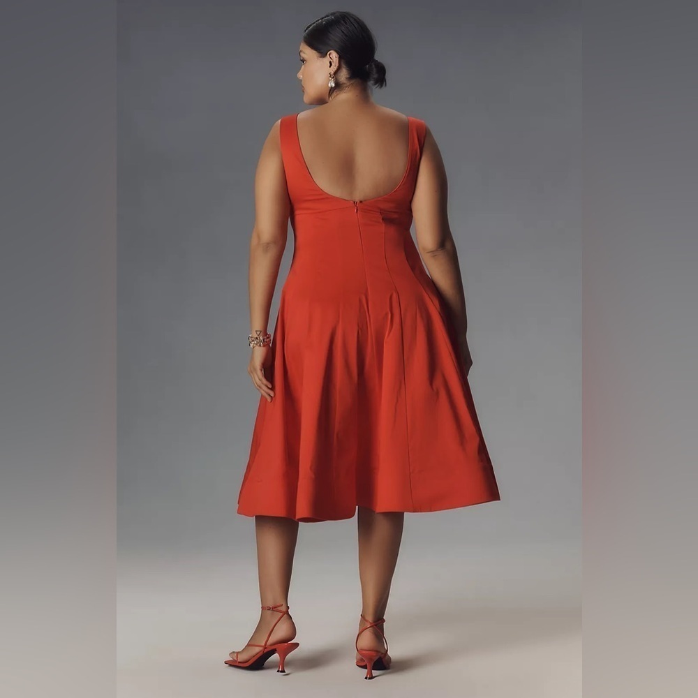 NWT! By Anthropologie Boat-Neck Drop-Waist Midi Dress -Multiple Sizes 💎 - Picture 7 of 11